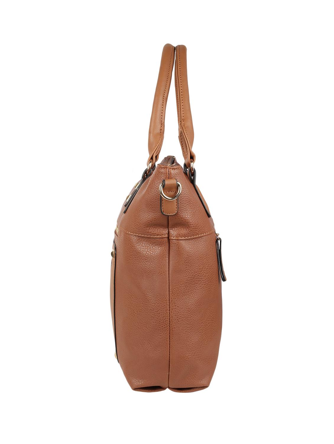 tan leatherette (pu) handbag - 15352921 - Standard Image - 3