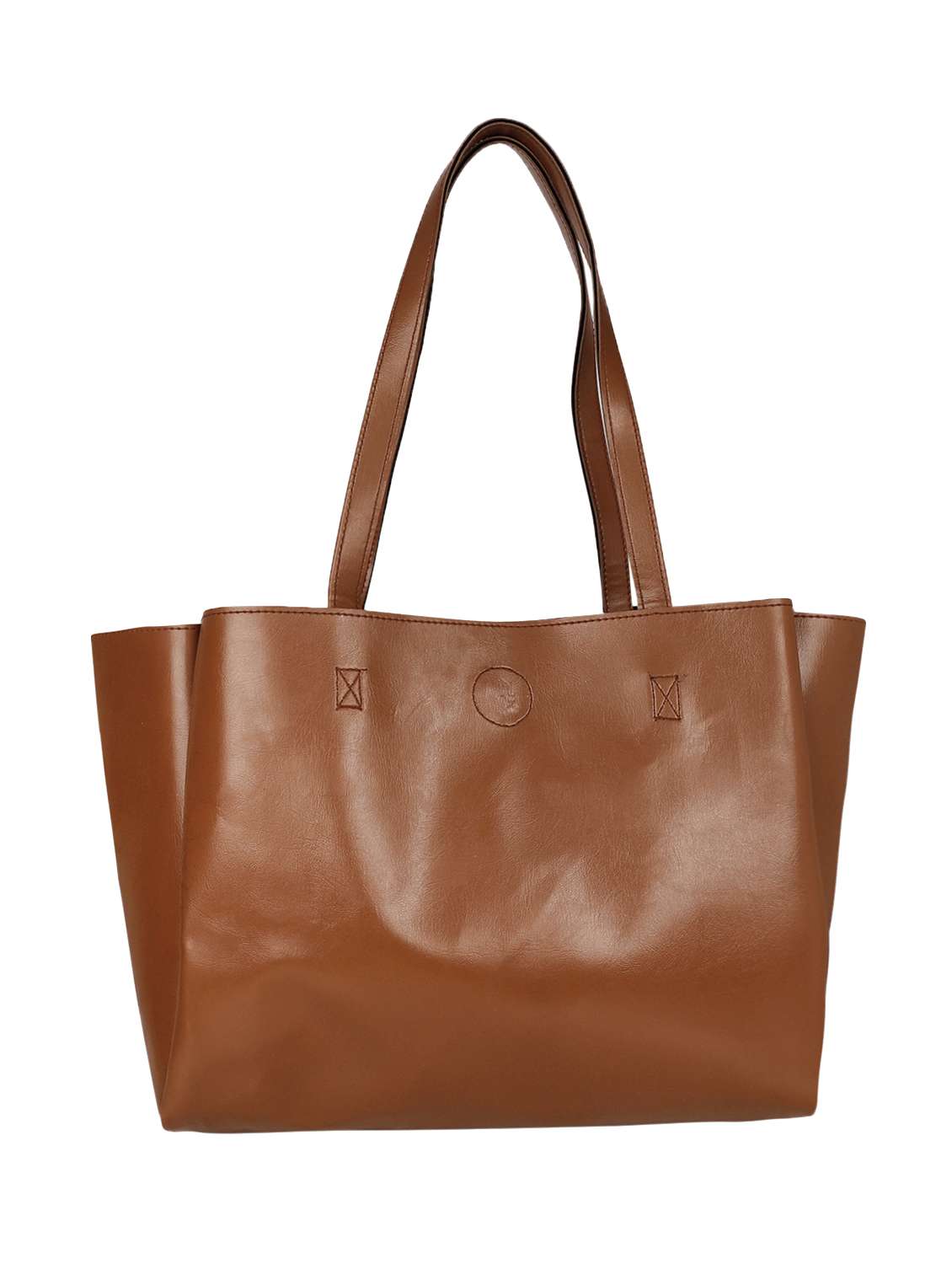 brown leatherette (pu) handbag