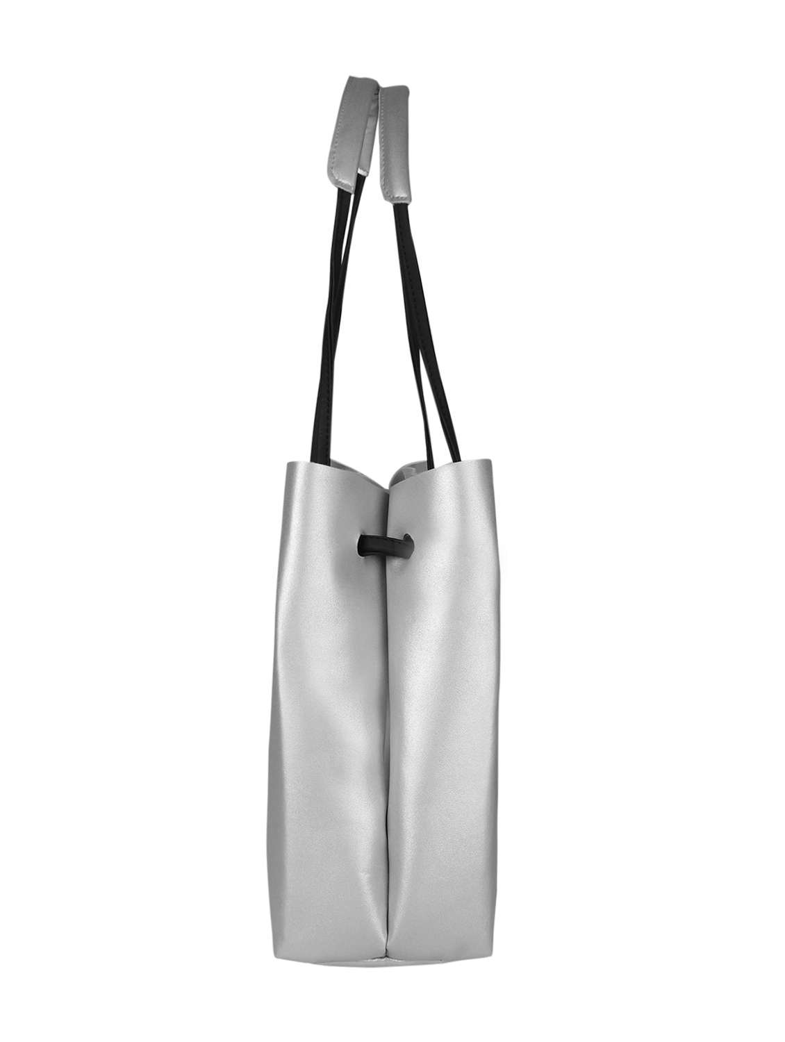silver leatherette (pu) regular tote - 15352928 -  Standard Image - 3