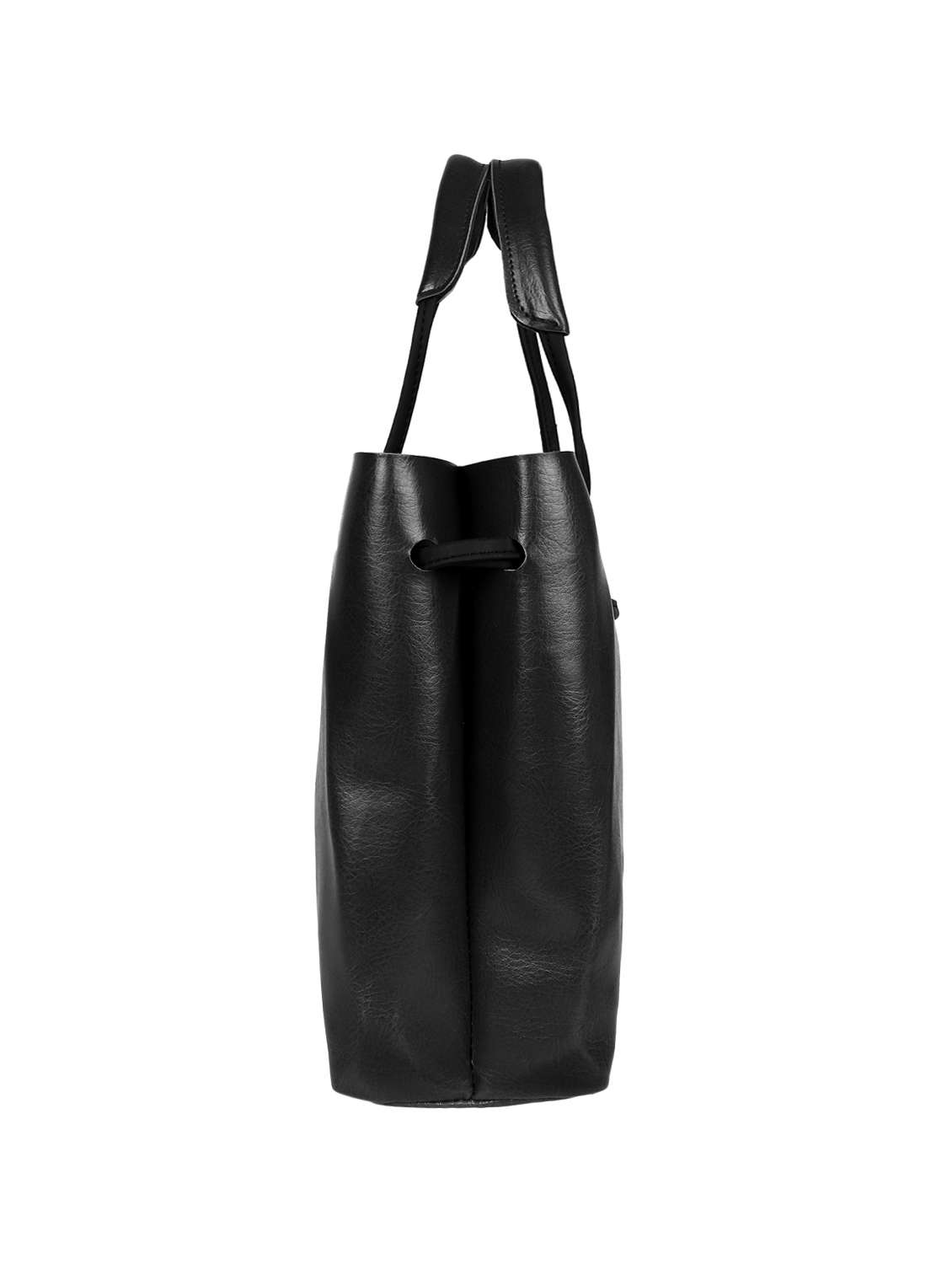 black leatherette (pu) regular tote - 15352930 -  Standard Image - 3
