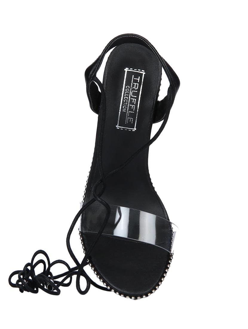 black lace-up sandals - 15354089 - Standard Image - 3