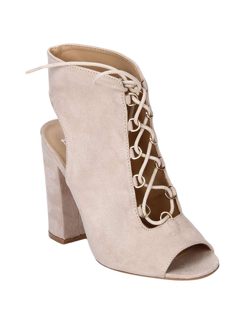 beige lace-up sandals - 15354092 - Zoom Image - 0