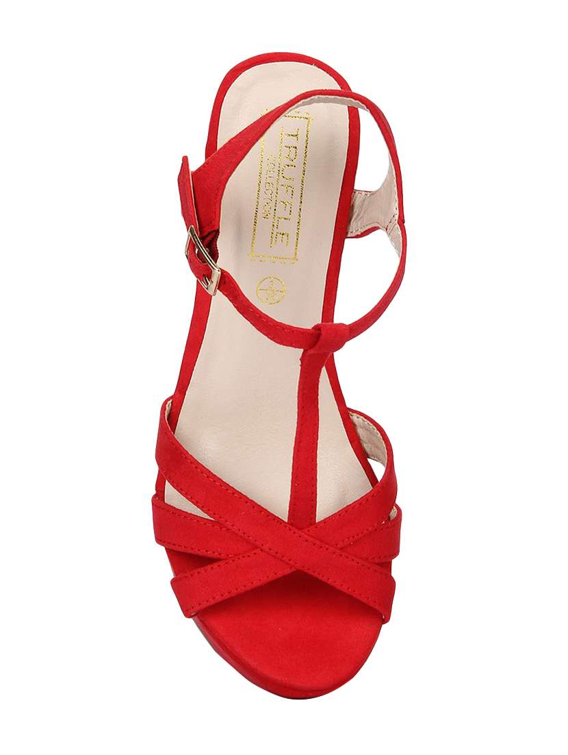 red ankle strap wedges - 15354115 -  Standard Image - 3