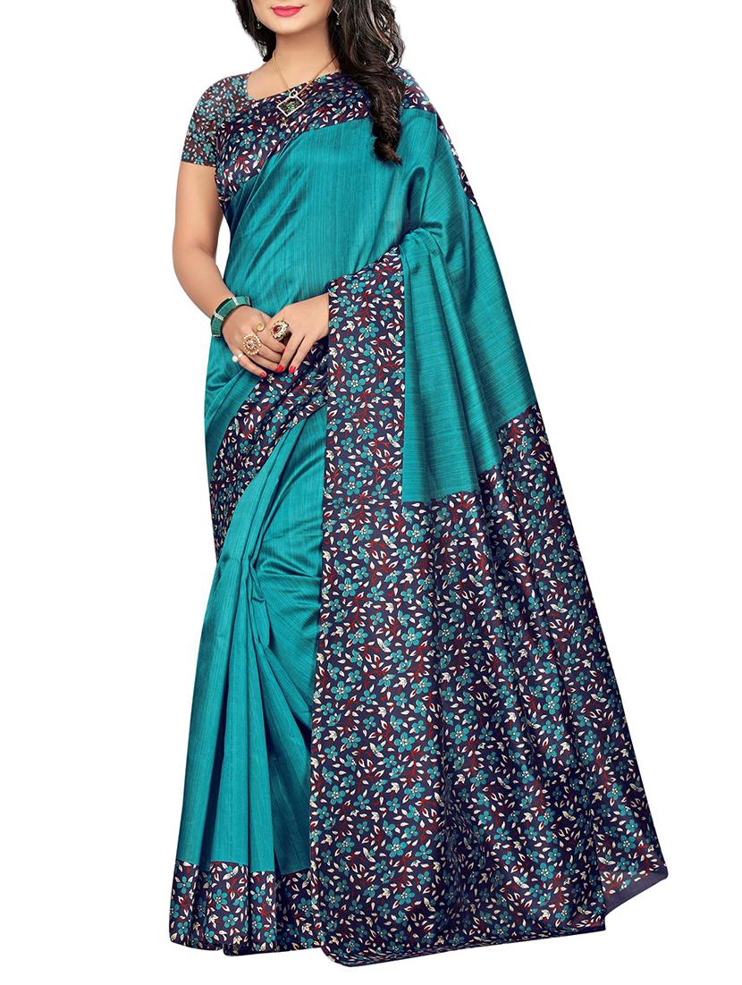 ditsy floral bordered saree with blouse - 15354220 - Zoom Image - 0