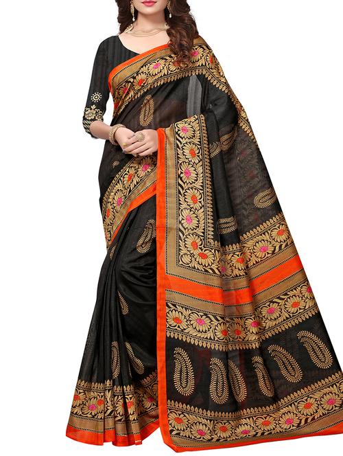 paisley printed saree with blouse - 15354244 -  Standard Image - 0