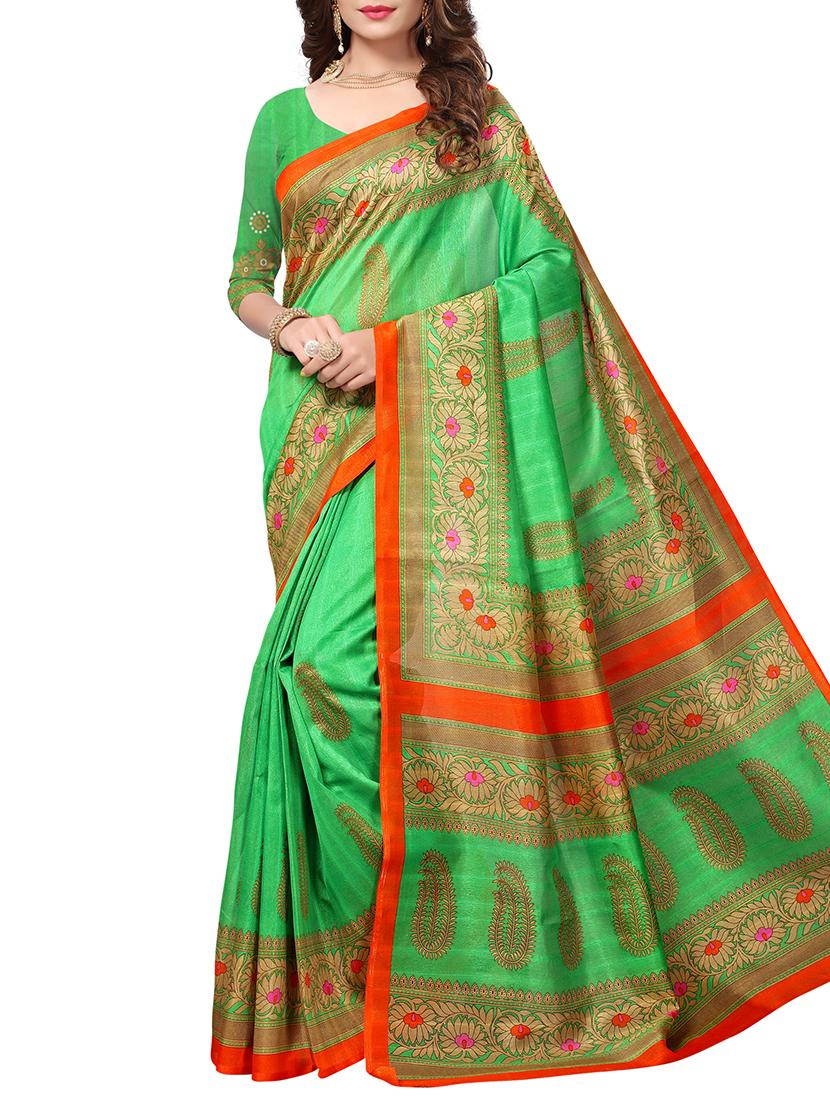paisley printed saree with blouse - 15354246 -  Zoom Image - 0