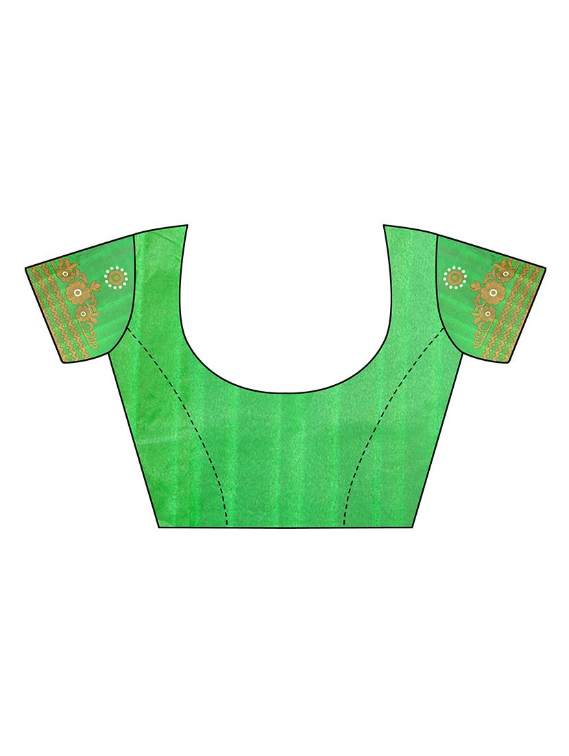 paisley printed saree with blouse - 15354246 - Standard Image - 3