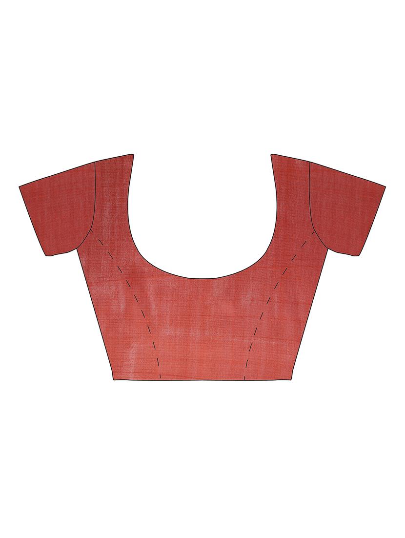contrast bordered saree with blouse - 15354248 - Standard Image - 3