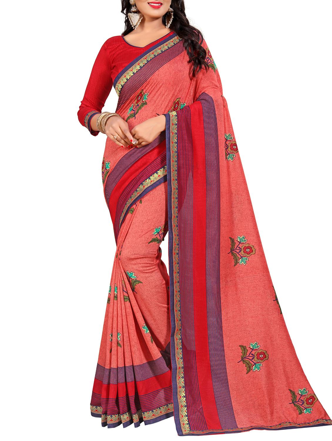 floral printed saree with blouse - 15354265 -  Zoom Image - 0