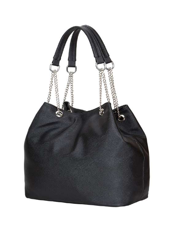 black leatherette (pu) handbag - 15358408 - Standard Image - 3