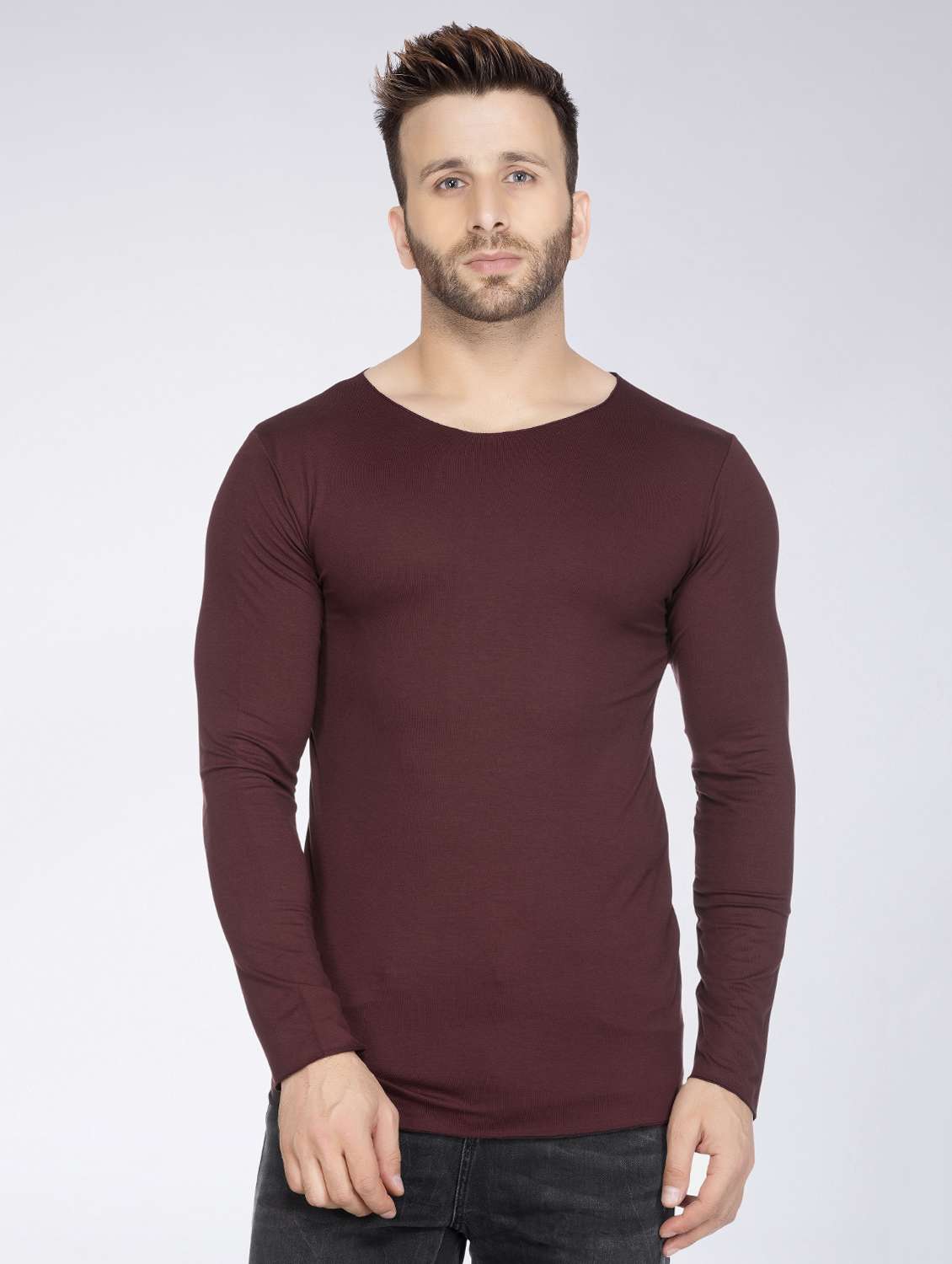 maroon viscose  t-shirt