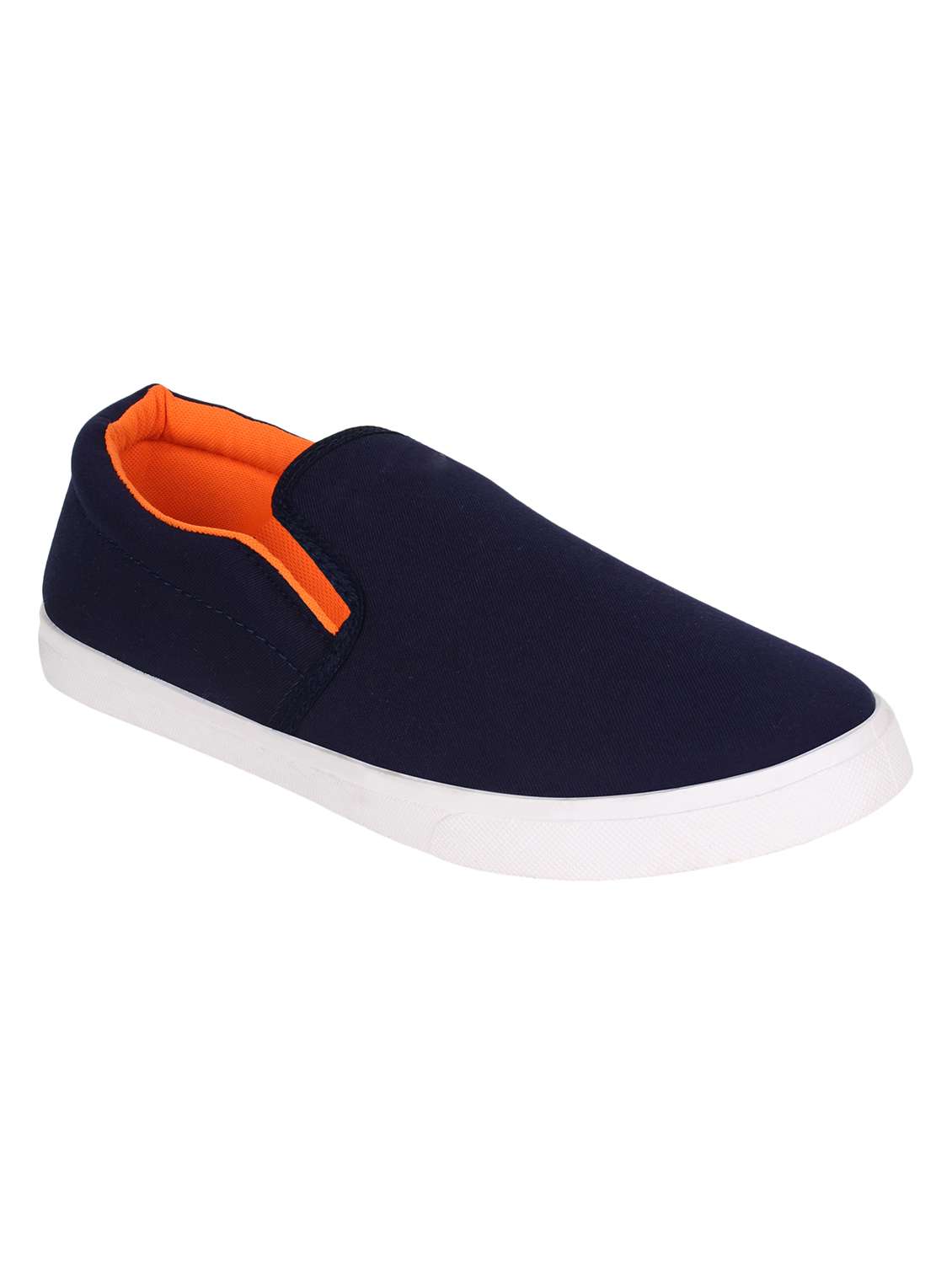 blue canvas casual slip ons