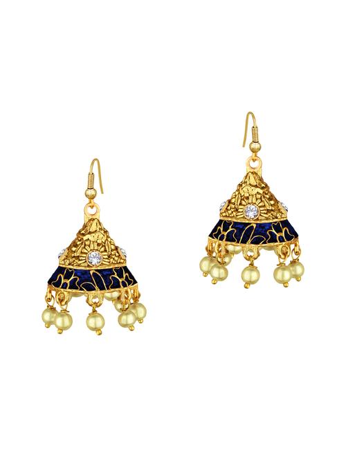 gold metal jhumka earring - 15363205 -  Standard Image - 0