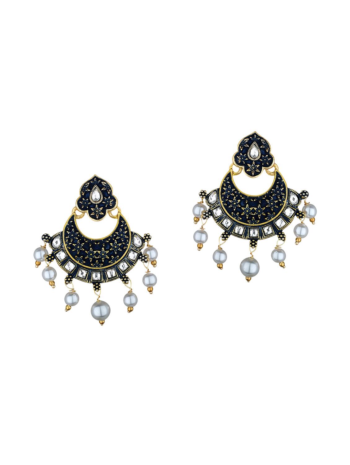 gold metal drop earring - 15363222 - Zoom Image - 0
