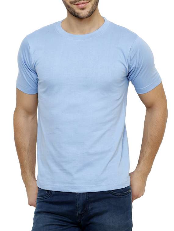 light blue cotton t-shirt - 15364038 - Zoom Image - 0