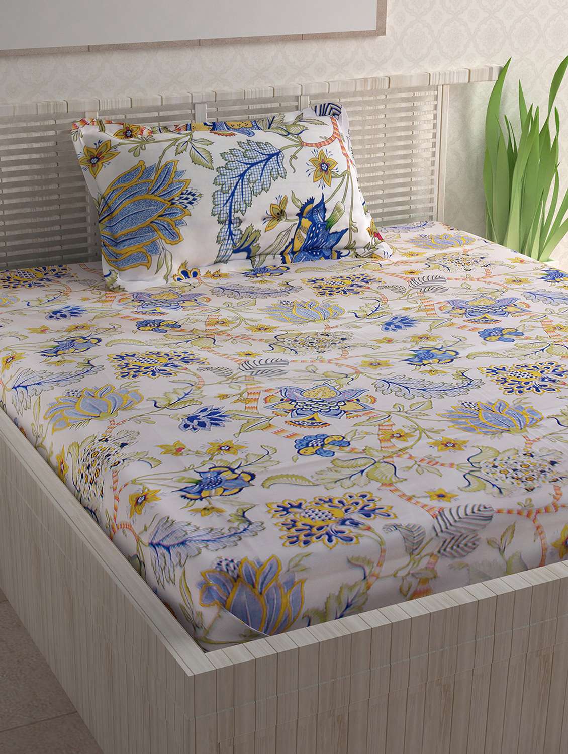 100% cotton 120tc single bedsheet with 1 pillow cover