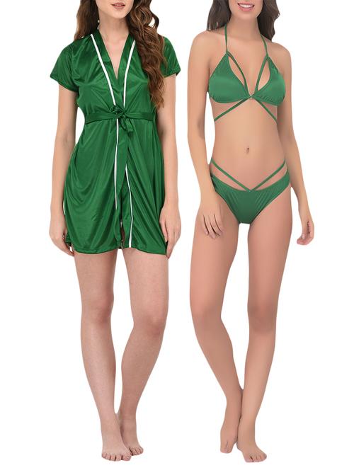 green robe with bikini set - 15366328 - Standard Image - 0