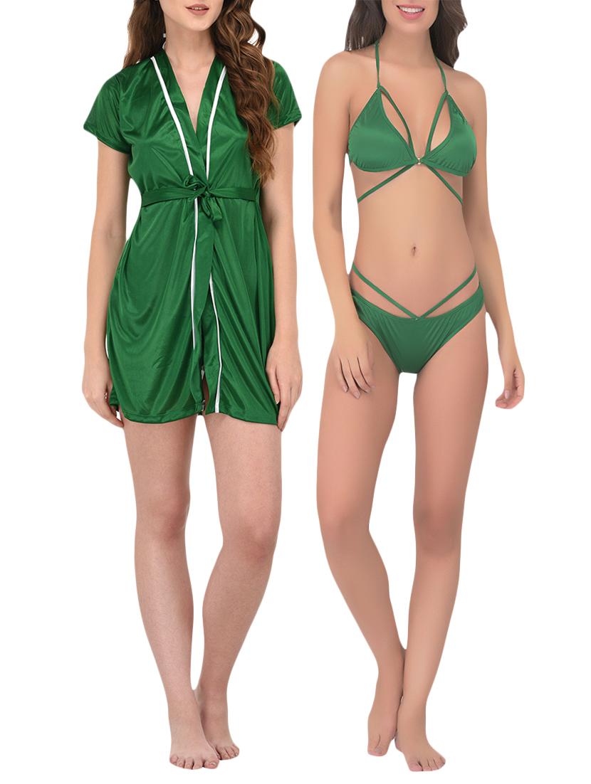 green robe with bikini set - 15366328 - Zoom Image - 0