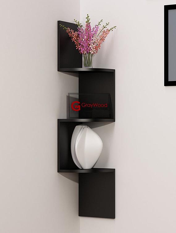 Decorative Wall Shelf Zigzag Corner Mount Unit 3 Decorative Wall Shelf Zigzag Corner Mount Unit 3 Shelves By Kings Decor Online Ping For In India 15378629