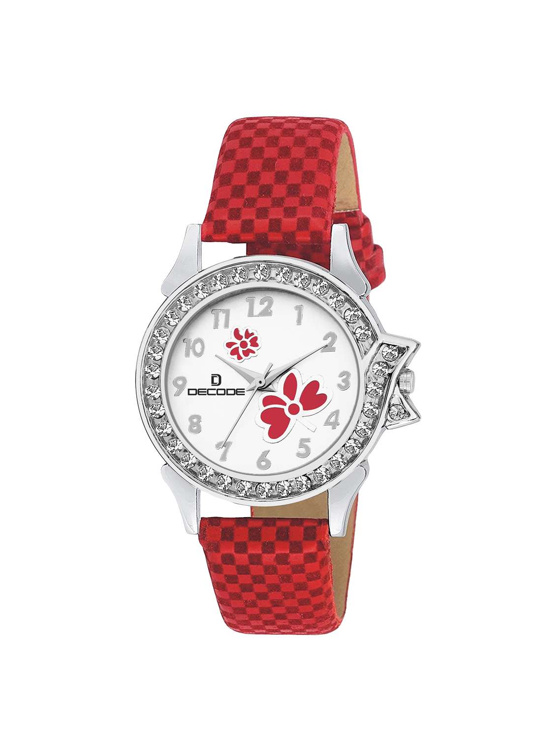 Buy online Decode Lr71 Red Matrix Gem Studded Analog Watch from