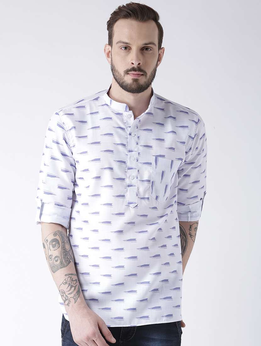 white cotton short kurta