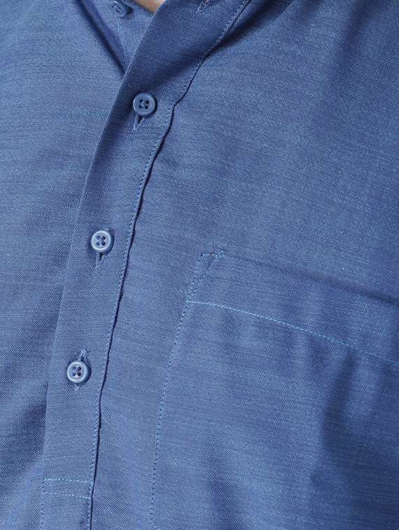 blue cotton kurta pyjama set - 15384277 -  Standard Image - 3