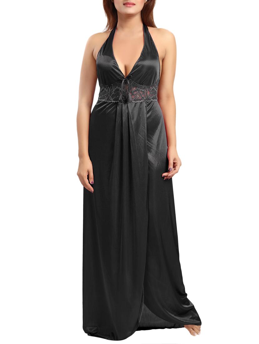 halter neck laced nighty - 15385174 -  Zoom Image - 0
