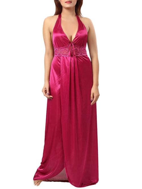 halter neck laced nighty - 15385202 -  Standard Image - 0