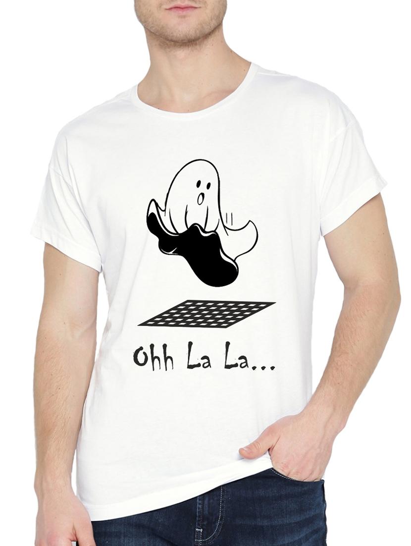 white cotton chest  print t-shirt - 15385755 -  Zoom Image - 0