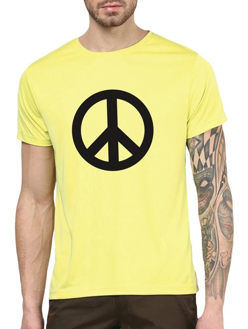 yellow cotton chest print t-shirt - 15385762 - Standard Image - 0