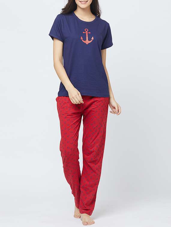 printed nightwear pajama set