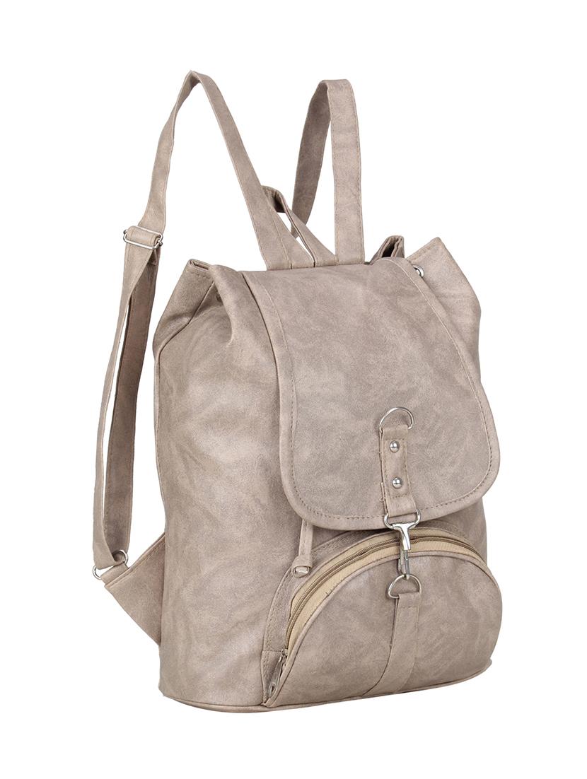 grey leatherette (pu) regular backpack - 15386287 - Standard Image - 3