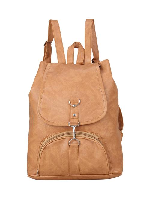 tan leatherette (pu) regular backpack - 15386288 - Standard Image - 0