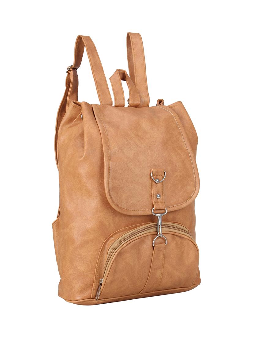 tan leatherette (pu) regular backpack - 15386288 - Standard Image - 3