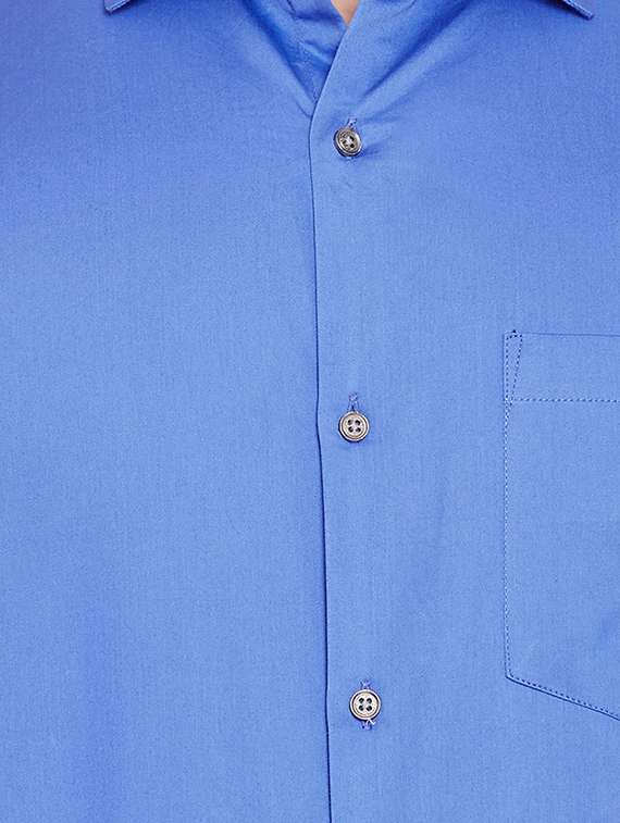 blue cotton formal shirt - 15386667 - Standard Image - 3