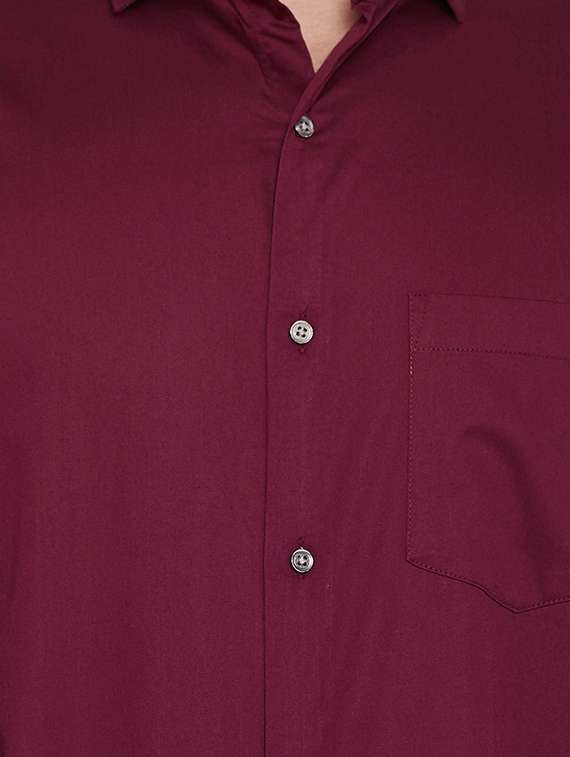 red cotton formal shirt - 15386669 - Standard Image - 3