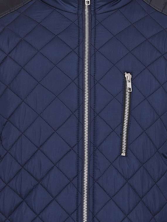 navy blue nylon blend puffer jacket - 15386690 -  Standard Image - 3