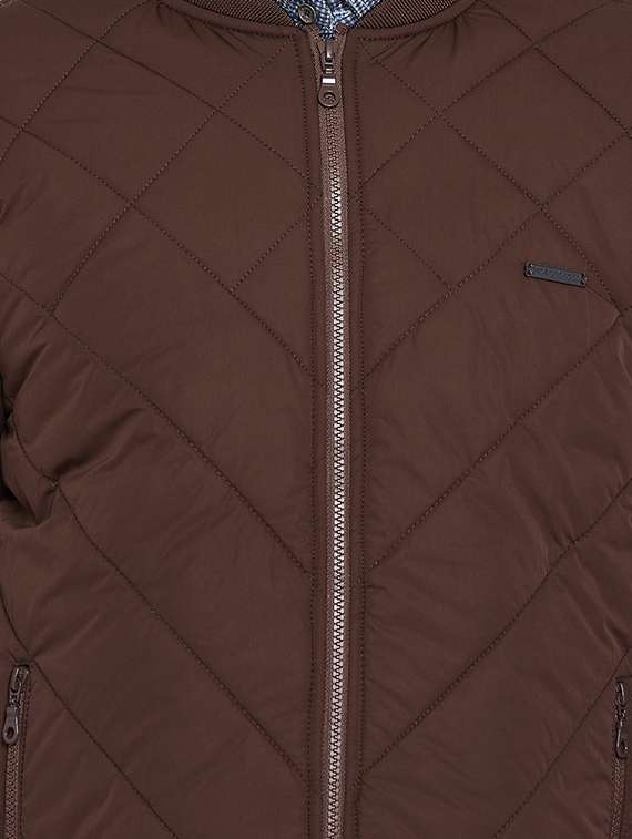 brown nylon blend puffer jacket - 15386694 -  Standard Image - 3