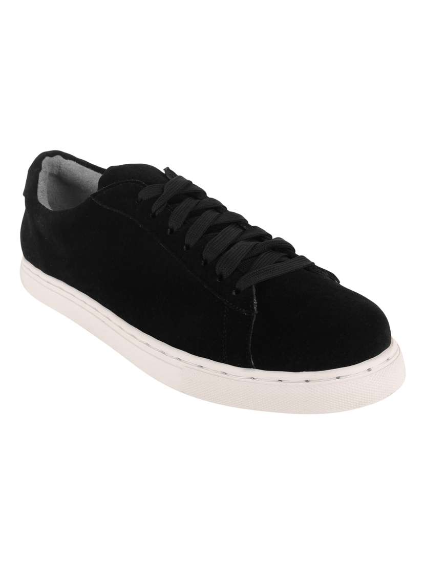 black velvet lace up sneakers