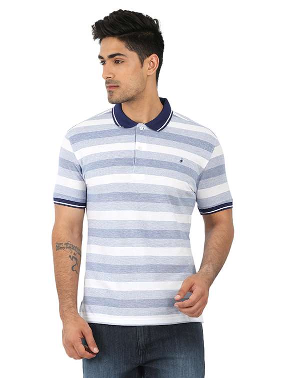 blue cotton polo t-shirt