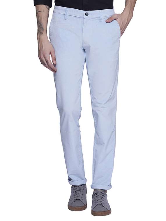 light blue cotton chinos