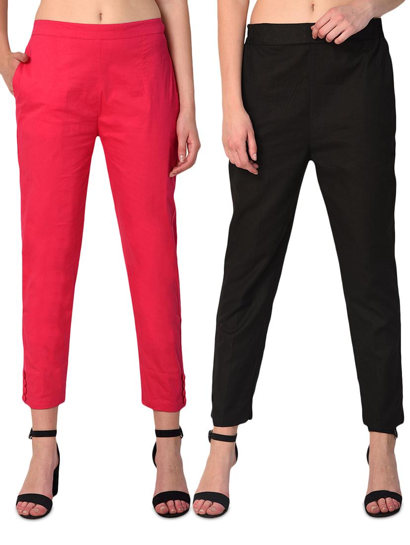 set of 2 flat front cigarette pants - 15392614 -  Zoom Image - 0