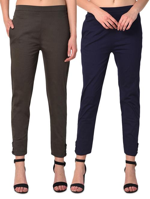set of 2 flat front cigarette pants - 15392618 -  Standard Image - 0