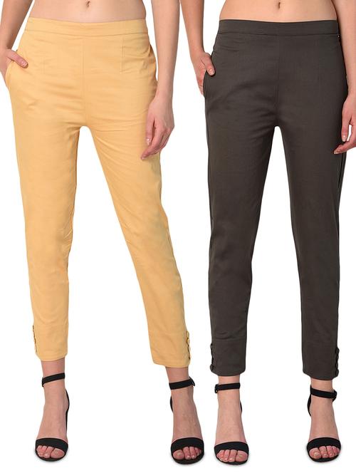set of 2 flat front cigarette pants - 15392623 -  Standard Image - 0