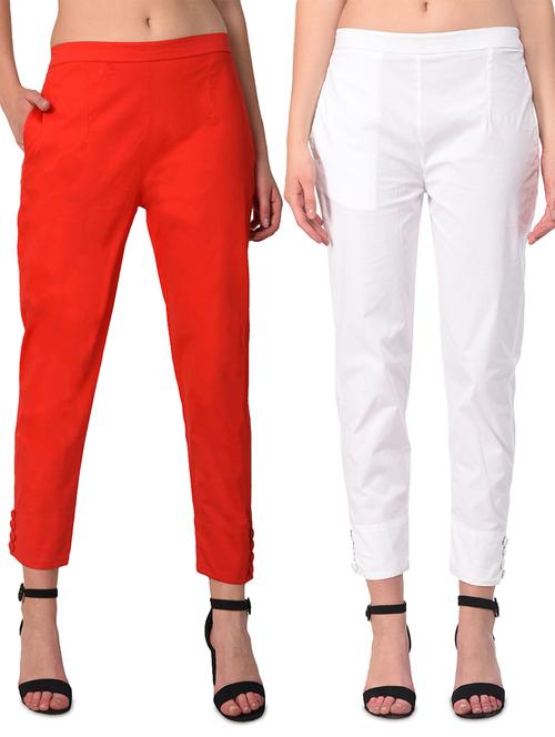 set of 2 flat front cigarette pants - 15392637 -  Standard Image - 0