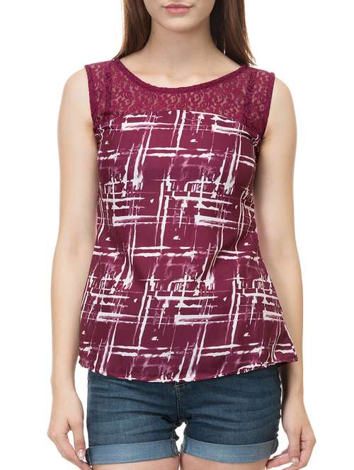 women's a line round neck top - 15392668 - Standard Image - 0