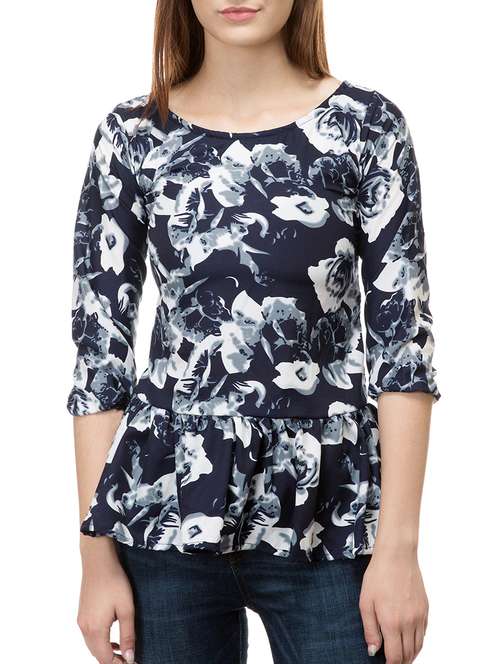 women's peplum round neck top - 15392677 -  Standard Image - 0