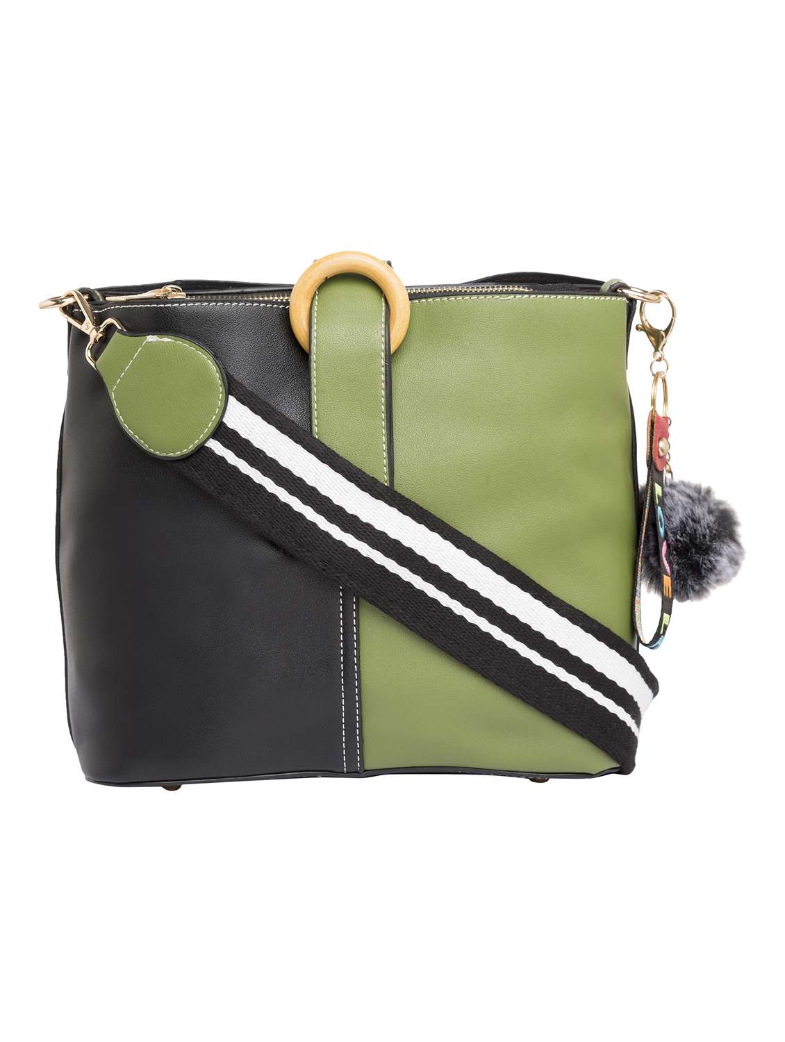 green leatherette (pu) sling bag - 15392907 -  Zoom Image - 0