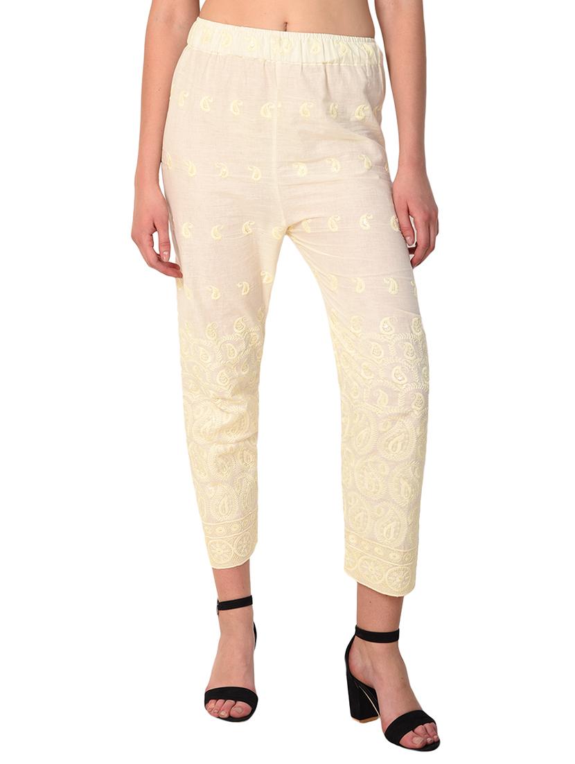 embroidered combo staright pant - 15392928 - Standard Image - 5