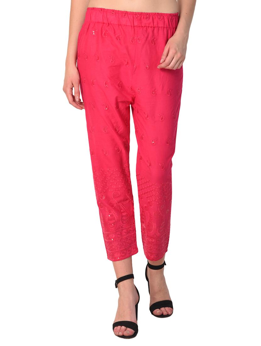 embroidered combo staright pant - 15392932 - Standard Image - 5